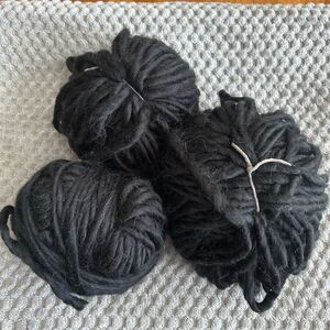 Large Lot Buttercream Super Bulky Black Yarn